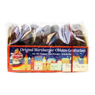 Wicklein Original Nurnberger Gingerbread Lebkuchen Chocolate Covered with 14% Nuts --- 7. 05 oz (200g)