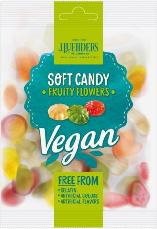 J. Luehders Vegan Soft Candy Fruity Flowers Gummies -- 80g
