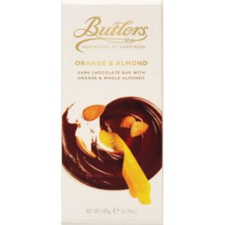 Butlers Irish Chocolates Dark Chocolate with Orange & Whole Almonds Bar -- 180g