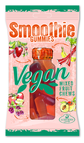 J. Luehders Vegan Soft Candy Mixed Fruit Smoothie Gummies Melba Ruby -- 80g