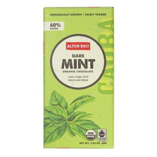 Alter Eco Organic Dark Mint 60% Cocoa Chocolate Bar -- 2.82 oz