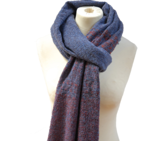 Kerry Woollen Mills Celtic Stole Long Scarf 90" Long Irish Wool BLUEBERRY WINE