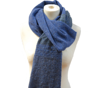 Kerry Woollen Mills Celtic Stole Long Scarf 90" Long Irish Wool MOUNTAIN BLUE