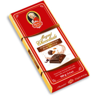 Reber Mozart Chocolate Almond Praline Rum Truffle Bar -- 100g