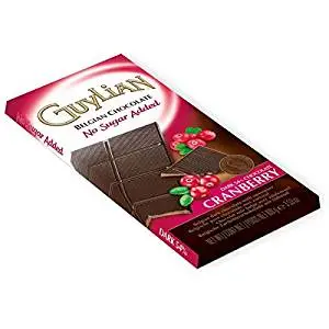 Guylian Dark Chocolate Cranberry No-Sugar Added Bar -- 3.5-Ounce Bar