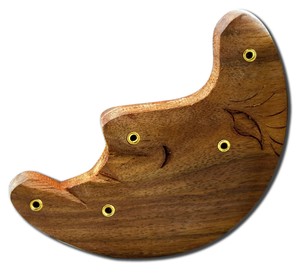 Blue Pearl Crescent Moon Plate Incense Holder