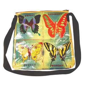 Blue Q Butterfly Messenger Bag