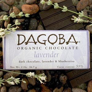 Dagoba Organic Chocolate Lavender 59% Lavender/Blueberries -- 2oz