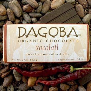 Dagoba Organic Chocolate Xocolatl 74% Chilies and Nibs 2oz-