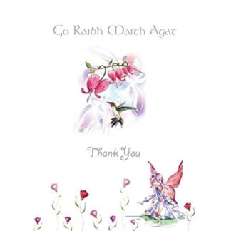 Glen Gallery Fairy & Humming Bird Thank You Greeting CardGG E857 FAIRY H