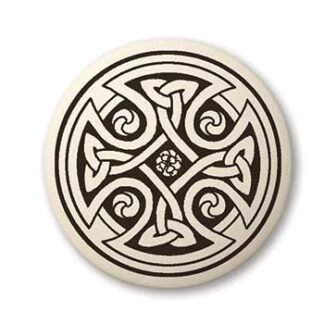 Touchstone Pottery Celtic Cross Round Small Porcelain Pendant