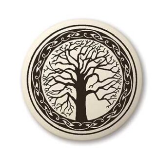 Touchstone Pottery Sacred Tree Round Small Porcelain Pendant