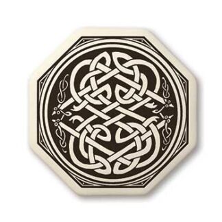 Touchstone Pottery Serpent Octagon Small Porcelain Pendant