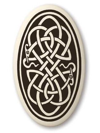 Touchstone Pottery Serpent Oval Small Porcelain Pendant