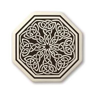 Touchstone Pottery Knotwork Octagon Small Porcelain Pendant
