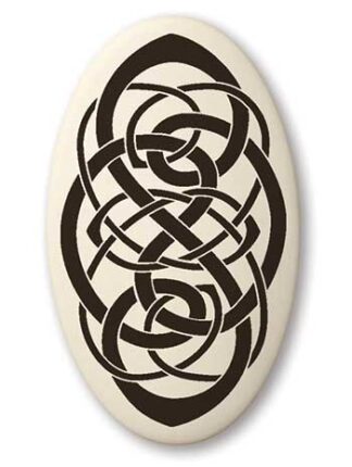 Touchstone Pottery Knotwork Oval Small Porcelain Pendant