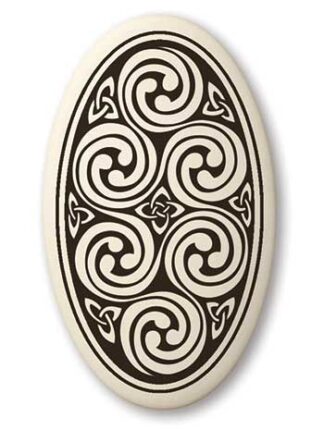 Touchstone Pottery Spirals Oval Small Porcelain Pendant