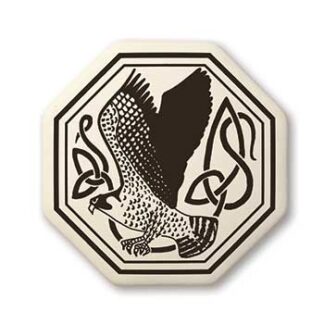 Touchstone Pottery Birds Octagon Small Porcelain Pendant