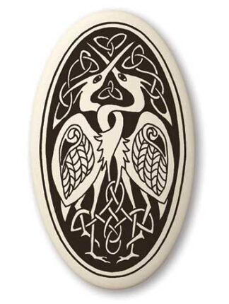 Touchstone Pottery Birds Oval Small Porcelain Pendant