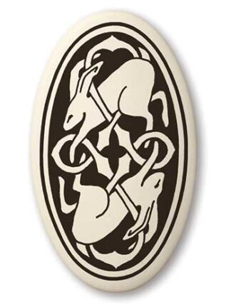 Touchstone Pottery Hare Oval Small Porcelain Pendant