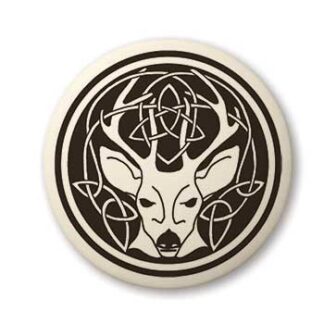 Touchstone Pottery Stag Round Small Porcelain Pendant