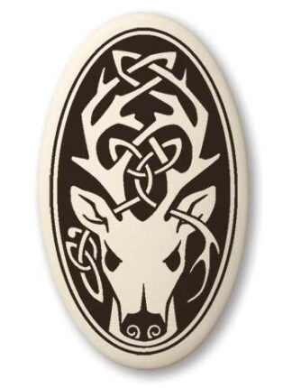 Touchstone Pottery Stag Oval Small Porcelain Pendant