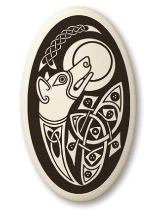 Touchstone Pottery Dog Oval Small Porcelain Pendant