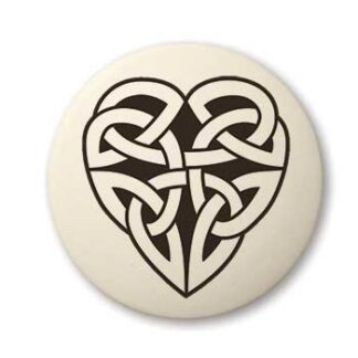 Touchstone Pottery Heart Round Small Porcelain Pendant