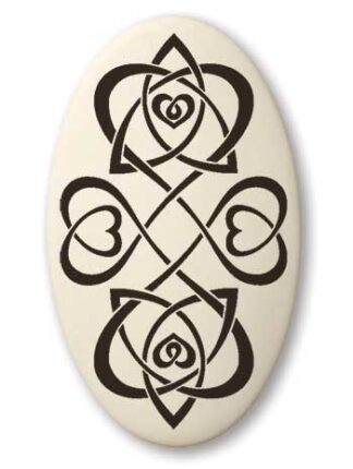 Touchstone Pottery Heart Oval Small Porcelain Pendant