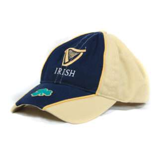 Croker Irish Baseball Ball Cap Cream Navy with Harp
