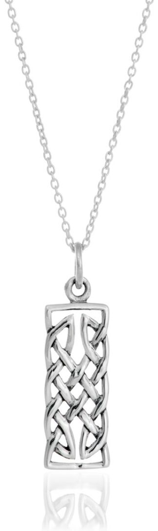 Sterling Silver Rectangular Celtic Weave Pendant 5138