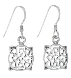 Sterling Silver Celtic Butterfly Cross Earrings 5216