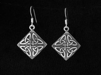 Sterling Silver Celtic Square Drop Earrings 5218