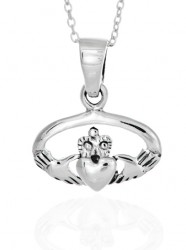 Sterling Silver Claddagh Necklace 5351