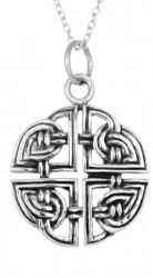 Sterling Silver Celtic Weave Cross Pendant 5398