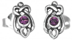 Sterling Silver Celtic Stud Stone Earrings 5399