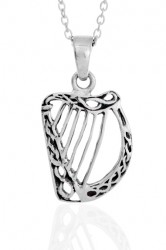 Sterling Silver Harp Necklace 5433