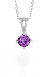 Sterling Silver Amethyst Stone Necklace 5444