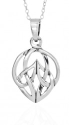 Sterling Silver Celtic Mask Weave Pendant 5505