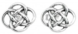 Sterling Silver Round Celtic Weave Stud Earrings 5527
