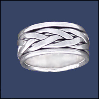 Sterling Silver Braided Celtic Design Spinner Ring Size 11 BQ168