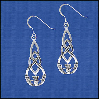 Sterling Silver Celtic Knot & Claddagh Earrings