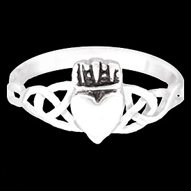 Sterling Silver Claddagh w/ Trinity Knots Ring Size 6 RG CLD1264 6