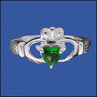 Sterling Silver Claddagh Ring Heart CZ Size 4 RG CLD3043-4