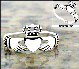 Sterling Silver Irish Claddagh Ring Solid Size 5 RG CLD4110-5
