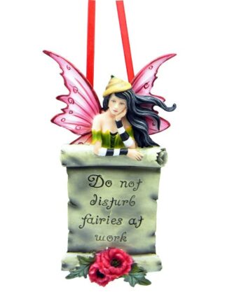 Do Not Disturb Fairy Hanging Plaque w/ Ribbon 9"x4.5"