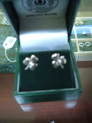 Sterling Silver Shamrock Stud Earrings 5394