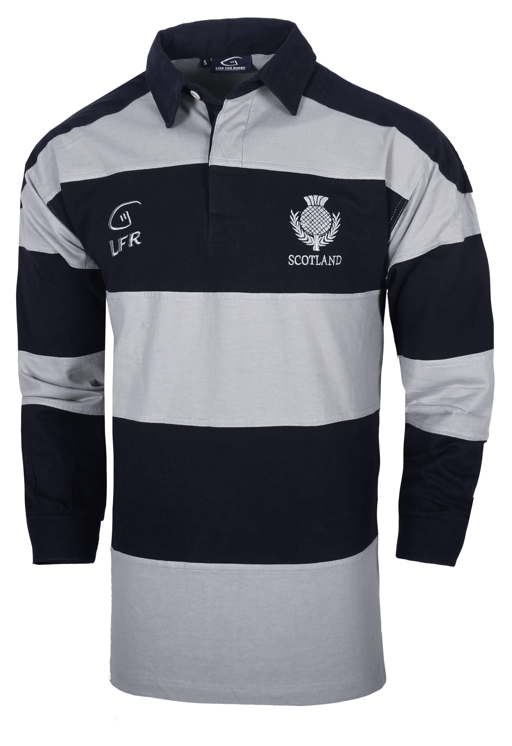 Scotland Longsleeve Striped Rugby Navy with Gray RSLSS