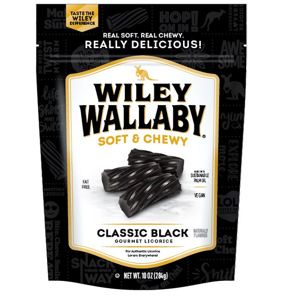 Wiley Wallaby Soft & Chewy Classic Black Gourmet Licorice -- 10 oz