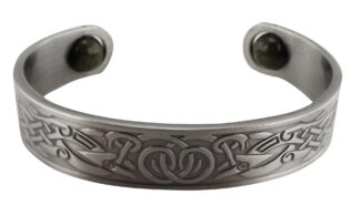 Celtic Band Pewter Bangle with Connemara Marble